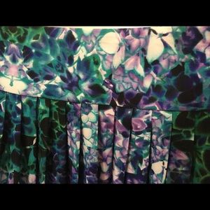 Liz Claiborne Lavender & Green Pleated Skirt NWOT